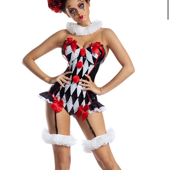 Yandy Other - Yandy Harlequin Black and White Corset with Red Details